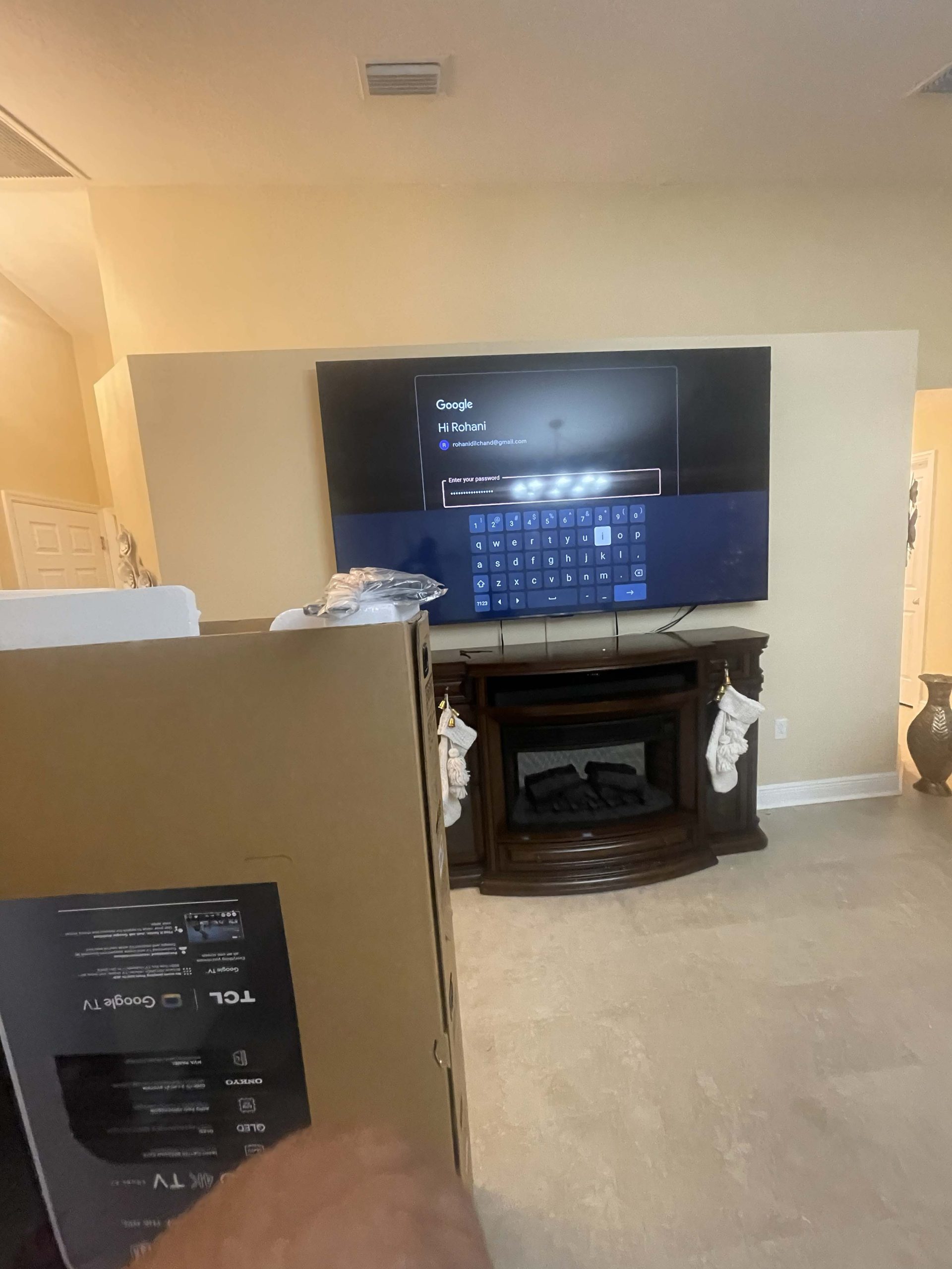 TV set to wall